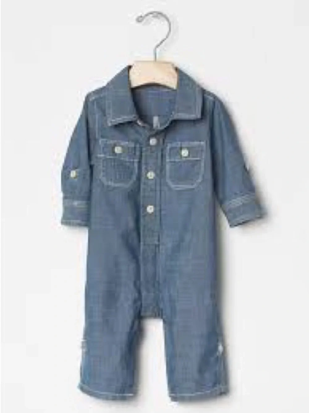 GAP Light Blue Denim Baby One-Piece Jumpsuit